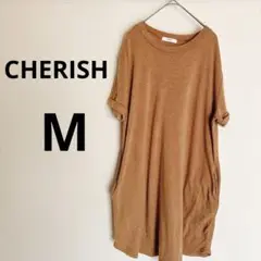 CHERISH 半袖チュニック Mサイズ ブラウン