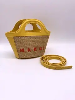 marni マルニ ラフィアトート マイクロサイズ カゴバッグ イエロー