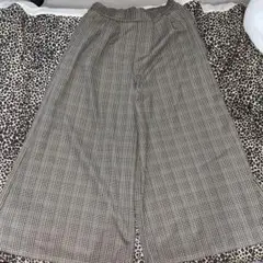 ワイドパンツ ガウチョパンツ チェック柄 レディース