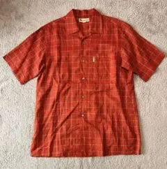美品【Aquascutum】リネン 半袖シャツオープンカラー