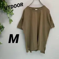 【UTDOOR】アウトドア 半袖シャツ M ロゴ ユニセックス 美品 茶色