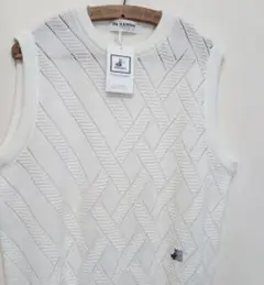 新品 21000円 BLACK&WHITE リネンニット ベスト M セーター