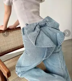 RESEXXY バックリボンデニムパンツ