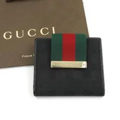✨極美品✨ GUCCI ミニ財布 シェリーライン 折りたたみ ベルト プレート