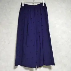 blue willow ブルーウィロー 　ドットガウチョパンツ　パープル
