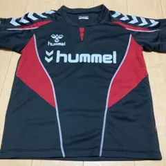 hummel 黒 赤 シャツ Sサイズ