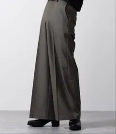 【CLEL】バックブラッシュドTR フレアスラックス　アッシュ　M