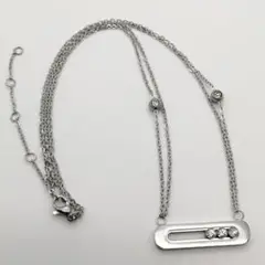 新品!ジルコニア 3連 ゴールド ネックレス チェーン 高品質 316L