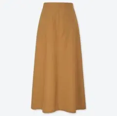 UNIQLO リネンコットンロングスカート S イエロー