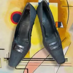 GUCCI グッチ パンプス ブラック ロゴ付き 24センチ おしゃれ ブランド