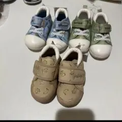 58.男の子　スニーカー　恐竜　バナナ　3足セット　13cm