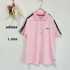 アディダス　adidas ポロシャツ 半袖　ピンク　L 日本製　スポーツウェア