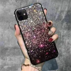iPhone15 14 13　ケース　輝き 華やか キラキラ　ゴージャス　紫