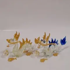 龍の置物 クリスタル 2体