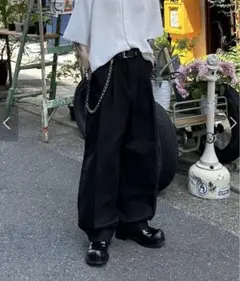 【Chikashitsu +】2tuck wide cotton pants