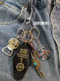 【カラビナ付き】キーホルダー4点セット ストリート　アメカジ　古着