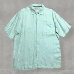 USA古着 tommy bahama リネン 織り柄 ボックスシャツ