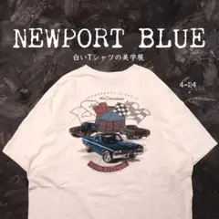 NEWPORT BLUE 白Tシャツ シボレー　エルカミーノ　アート