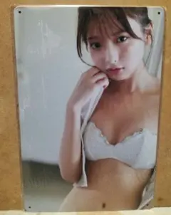 ブリキ看板　　女性Luna②新品