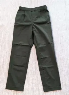 ルノンキュールオリーブグリーン スラックス ゴム入りウエストストレッチ
