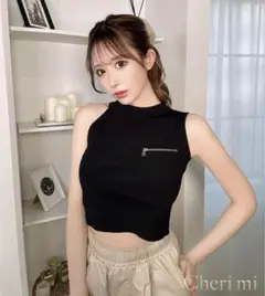 cherimi シェリミー ジップニットトップス