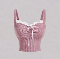 SHEIN MOD ピンクレース キャミソールタンクトップ