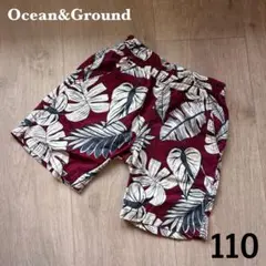 Ocean&Ground 半ズボン 110 ボルドー ボタニカル