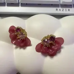 mu-mu 花デザイン ピアス(両耳用)