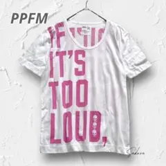 Y4547＊PPFM 半袖Tシャツ ロゴ 英字 両面プリント ホワイトピンクM