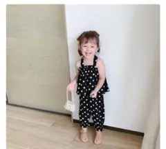 Aoe child キャミソール パンツ2点セット ドット ブラック
