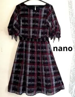 未使用　nano ワンピース　半袖 フリーサイズ　裏地あり　柄あり