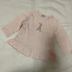 美品ミキハウス☆ロンティー ピンクsize Ｆ（70〜80cm）