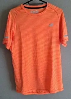 New Balance ストライプ Tシャツ オレンジ