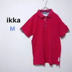 863 ikka イッカ 半袖ポロシャツ 刺繍 ワッペン 小さめ【M】レッド
