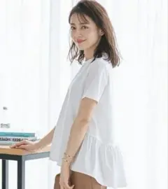 美品！23区　コンパクトポンチぺプラムカットソー38