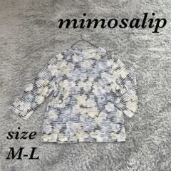 ミモザリップ (M-L) プルオーバー シャツ カットソー 七分袖 クルーネック