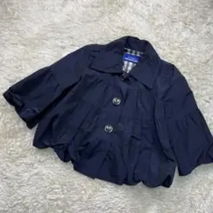 【美品】バーバリーブルーレーベル ショートコート ポンチョ ネイビー Mサイズ