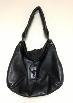BOTTEGAVENETA/レザーワンショルダーバック/黒/イントレチャート