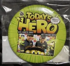 TODAY'S HERO缶バッチ8月10日佐藤輝明選手.才木浩人投手