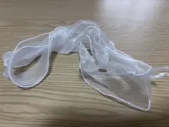 オーガンジー ラッフルリボン 白