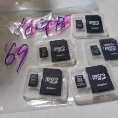 ELECOM 16GB MicroSDカード アダプター付き５枚