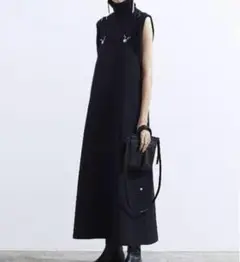 THE RERACS エプロンドレス　ジャンパースカート36 ブラック