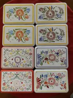 花柄空き缶8個セット