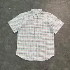 7SM1 総柄　コットンシャツ　ボタンダウン　半袖　M メンズ　古着