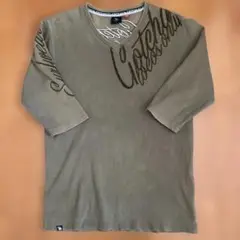 GOTCHA Vネック 刺繍＋プリントTシャツ L