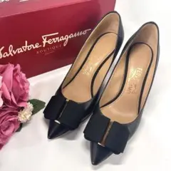 ✨美品✨フェラガモ 7D MIMI リボン パンプス ブラック