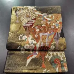 袋帯 花鳥紋九百錦 純銀純金箔 美しい花に鳥 生成色 KO-969 2025年最新】本金箔九百錦の人気アイテム - メルカリ