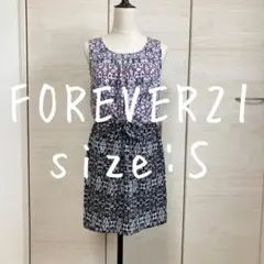 新品　未使用　タグ付き　フォーエバー21 花柄　ノースリーブ　ワンピース　S 黒