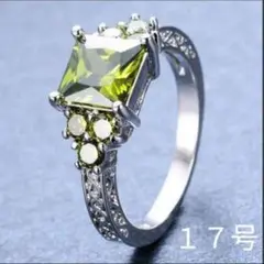 緑石 ジルコン リング メンズ 指輪 おしゃれ レディース 17号