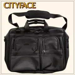 【新品・未使用】CITY FACE ブラック ビジネスバッグ マチ拡張 伸縮